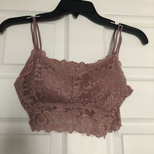 Pink lace bralette